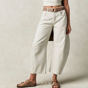 We the Free Good Luck Mid Rise Barrel Leg Jeans